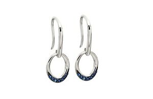 【送料無料】ネックレス　ホワイトゴールドサファイアイヤリング9ct white gold sapphire pave earrings with giftbox