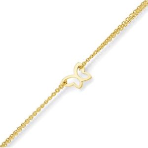 【送料無料】ネックレス ブレスレットラウンドチェーンイエローゴールドアンカーbracelet round anchor chain tworow butterfly 585 yellow gold 1719cm ladies