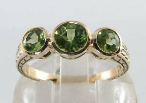 【送料無料】ネックレス　クラスｋゴールドペリドットアールデコインストーンリングフリーサイズclass 9ct 9k gold peridot trilogy art deco ins 3 stone ring free resize