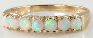 【送料無料】ネックレス　クラシックゴールドオパールアールデコインリングフリーサイズclassic 9k 9ct gold fiery aaa opal half eternity art deco ins ring free resize