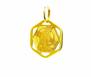 【送料無料】ネックレス　イエローゴールドペンダントメダルキリストyellow gold pendant 18kt 7501000 medal christ