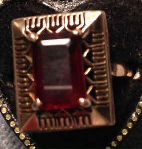 【送料無料】ネックレス　ヴィンテージゴールドガーネットリングサイズvintage 9 ct gold garnet ring size l 5 12