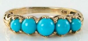 【送料無料】ネックレス　ｋゴールドペルシャターコイズビンテージインリングフリーサイズdivine 9 ct 9k gold persian turquoise eternity vintage ins ring free resize