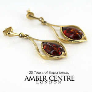 【送料無料】ネックレス　イタリアユニークドイツバルトゴールドドロップイヤリング￥italian made unique german baltic amber 9ct gold drop earrings ge0252 rrp400