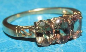 【送料無料】ネックレス　イエローゴールドリングサイズsecondhand 9ct yellow gold 3 stone oval brown sphene ring size n｜hokushin