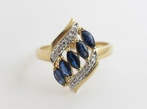 【送料無料】ネックレス　14kイェローゴールドサファイアリング81414k yellow gold sapphire ring size 8 14
