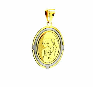 【送料無料】ネックレス　ペンダントゴールドメダルマドンナpendant gold 18kt medal madonna with child bicolor
