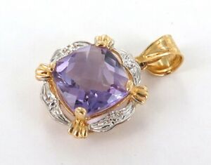 【送料無料】ネックレス　ゴールドアメジストペンダントa 14k gold amp; large amethyst illusion setting pendant d to sell