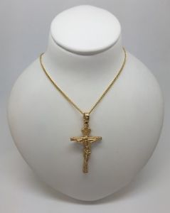 【送料無料】ネックレス　ｋゴールドペンダントドルmiran 222512 9k gold crucifix pendant 32g rrp 359
