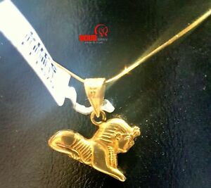 【送料無料】ネックレス　エジプトギザｋイエローゴールドペンダントスフィンクスegyptian handmade ancient great sphinx of giza 18k yellow gold pendant 086｜hokushin