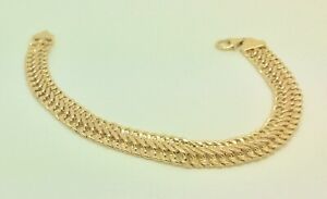 【送料無料】ネックレス　9ctゴールドダブル7 149ct gold double curb bracelet 7 14