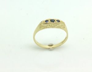 【送料無料】ネックレス　3サファイア9ctゴールドvictoran9ct gold repro victoran ring set with 3 sapphires｜hokushin 44,988円
