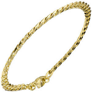 【送料無料】ネックレス　ゴールドイエローチェーンブレスレット0,7mm curb chain bracelet made of 333 gold yellow 21cm