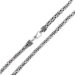 【送料無料】ネックレス　6mm mens byzantine handmade solid925sterlingchainネックレス1830