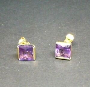 【送料無料】ネックレス　earrings used yellow gold solid18ct with amethystearrings used yellow gold solid 18 ct with amethyst｜hokushin