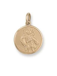 【送料無料】ネックレス　28mmイェローゴールドstクリストファーペンダントyellow gold st christopher pendant 28mm
