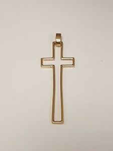 【送料無料】ネックレス　ソリッドゴールドカットアウトクロスペンダント1 unique 18ct solid gold cutout cross pendant full british hallmark