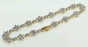 【送料無料】ネックレス　9ctイェローゴールドタンザナイトテニス9ct yellow gold tanzanite tennis bracelet