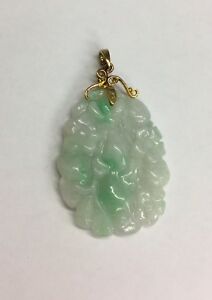 【送料無料】ネックレス　ヴィンテージ14ctペンダントw97グラムvintage 14ct gold pendant w carved jade 97grams