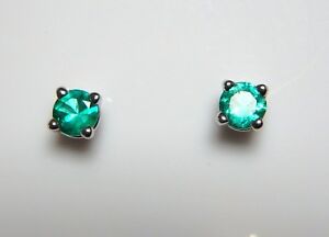 【送料無料】ネックレス　25mm14k14ctホワイトゴールドaaエメラルドピアスイヤリング14k 14ct white gold 25 mm genuine aa emerald stud earrings natural gemstone 46,788円