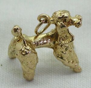 【送料無料】ネックレス　ゴールドフレンチプードルheavy solid 9ct gold french poodle charm