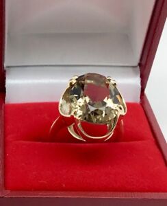 【送料無料】ネックレス　9ctゴールドクオーツサイズj129ct gold smokey quartz ring size j12