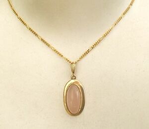 【送料無料】ネックレス　9ct9ctローズコーツペンダントbeautiful ladies full hallmarked 9ct gold rose quartz pendant on 9ct chain