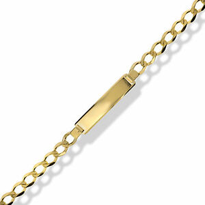 【送料無料】ネックレス　9ct gold solid identity curb link id ladiesbracelet free engraving gift boxed9ct gold solid identity curb link id ladies