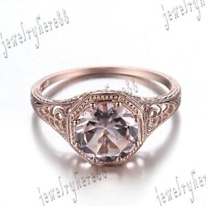 【送料無料】ネックレス 10kモルガナイトelegant lady 10k rose gold genuine morganite filigree wedding anniversary ring