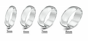 【送料無料】ネックレス　9ctサイズd5mm 6mm 7mm8mmhallmarked 9ct white gold large size d shape wedding rings 5mm 6mm 7mm 8mm