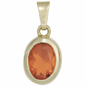【送料無料】ネックレス　オパールオレンジゴールドイエローペンダントprecious stone pendant with opal fire red orange oval 585 gold yellow