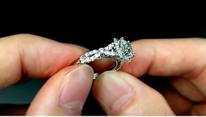 【送料無料】ネックレス　1 ctクッションmoissanite14kホワイトゴールドカット1 ct cushion cut brilliant moissanite halo engagement ring 14k white gold over