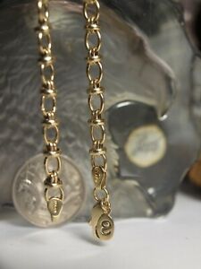 【送料無料】ネックレス　genuinesolid 375yellow gold ladiesovalcircle link braceletgenuine solid 375 yellow gold ladies oval circle link bracel｜hokushin