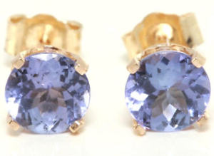 【送料無料】ネックレス　タンザナイトｋｋｔソリッドイエローゴールドスタッドイヤリング088ct genuine tanzanite 14k 14kt solid yellow gold studs earrings free shipping