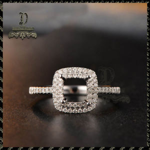 【送料無料】ネックレス　クッションダブルハローセミマウントリングｋホワイトゴールド165 ct cushion double halo engagement semi mount setting ring 14k white gold