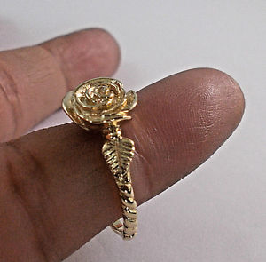 【送料無料】ネックレス　ソリッドイエローゴールドローズリングサイズ14 kt solid yellow gold rose ring size 8｜hokushin