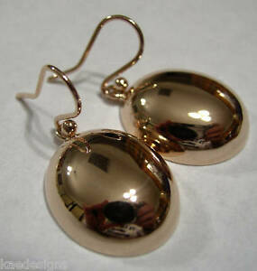 【送料無料】ネックレス　genuine huge 9ct 9kt solid rose gold largehalf oval hook earringsgenuine huge 9ct 9kt solid rose gold large half oval hook