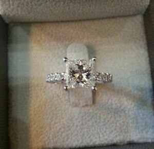 【送料無料】ネックレス　14kホワイトゴールド275ctホワイトカットgorgeous certified 275ct white princess cut engagement ring in 14k white gold｜hokushin