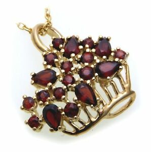 【送料無料】ネックレス　ゴールド333 8ktガーネットペンダントイェローゴールドペンダントmgranatpendant basket mgranat in gold 333 8kt garnet pendant quality yellow gold