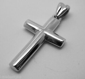 Cross Pendant White Gold Cross Plain Gold Cross Necklace