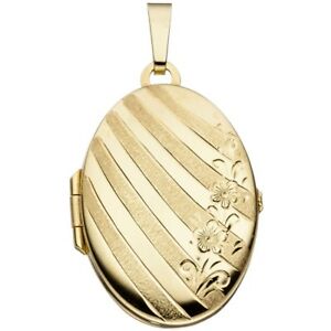 【送料無料】ネックレス　メダルペンダント333イェローゴールドマットmedallion amulet pendant openable, 333 gold yellow gold, part matte, ladies