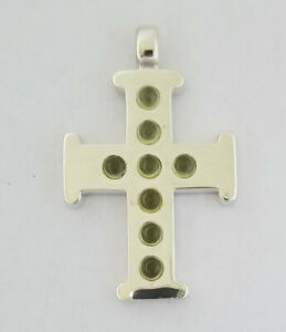 【送料無料】ネックレス　スターリングkc studio kieselsteinコードペリドットカボションクロスペンダントkc studio kieselsteincord peridot cabochon cross pendant in sterling silve 47,388円