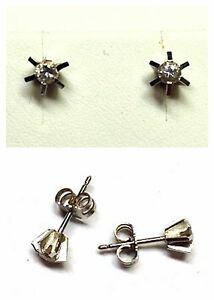 【送料無料】ネックレス イヤリングホワイトゴールドスタッドイヤリングクラスプearrings 585 white gold studs earring clasp brillaten 0,12 ct