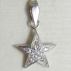 【送料無料】ネックレス　ホワイトゴールドペンダントペンダントジルコンwhite gold pendant 750 18k, pendant star, with zircon, long 24 cm