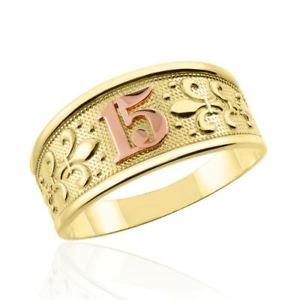【送料無料】ネックレス　イエローゴールドリング10ct yellow gold 15 anos ring