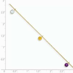 【送料無料】ネックレス　14kイェローゴールドmultiアンクレット9アンクレット14k yellow gold multi colored gemstone bezel design ankle bracelet 9 anklet｜hokushin