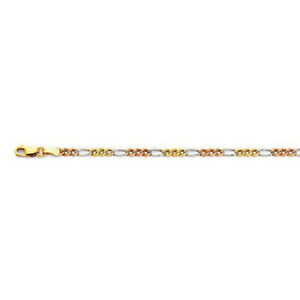 【送料無料】ネックレス　22mm06014k 3figaroチェーンfinishin22mm gauge 060 14k three colors gold solid figaro chain high quality finishin 42,237円