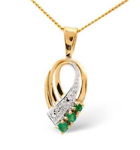 【送料無料】ネックレス　9ctゴールド225mmx 225mmエメラルドペンダント9ct gold 225mm x 225mm emerald pendant