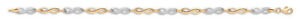 【送料無料】ネックレス　イエローホワイトゴールドレディースブレスレットyellow white gold infinity ladies bracelet 7