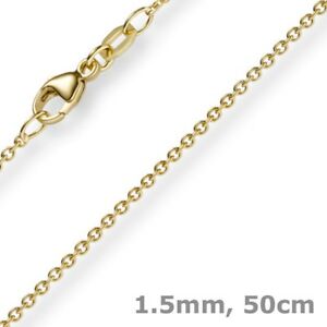 【送料無料】ネックレス　15mmアンカーチェーン585イエローネックレス50cm